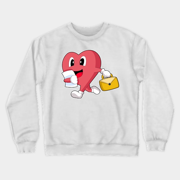 Heart Secretary Briefcase Crewneck Sweatshirt by Markus Schnabel